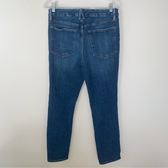 Good American High Rise Indigo Blue Ankle Distressed Jeans Classic 30 - Picture 3 of 9